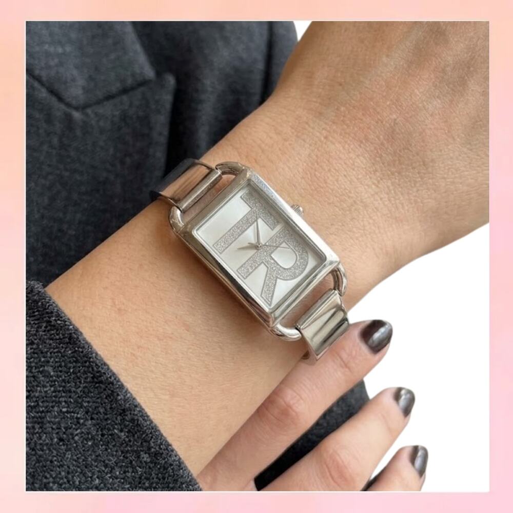 True Religion Rectangular Silver Bangle Watch